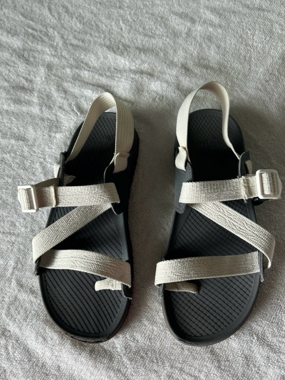 Chaco Sandals, Gently Used, Size W7, Color Beige, Gray, very Light.
